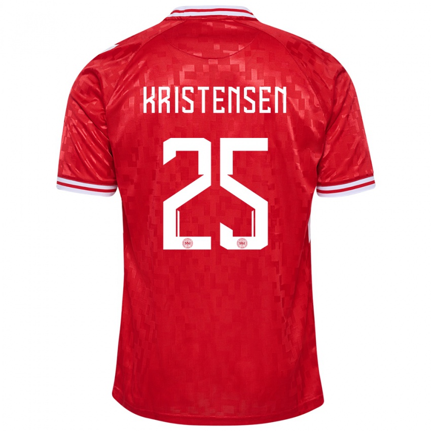 Férfi Dánia Rasmus Kristensen #25 Piros Hazai Jersey 24-26 Mez Póló Ing