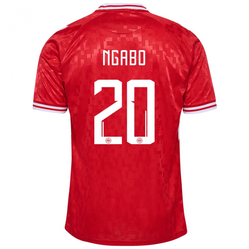 Férfi Dánia Sanders Ngabo #20 Piros Hazai Jersey 24-26 Mez Póló Ing