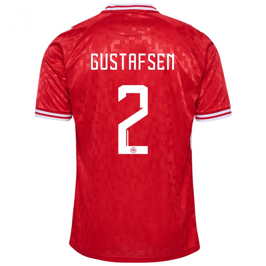 Férfi Dánia Victor Gustafsen #2 Piros Hazai Jersey 24-26 Mez Póló Ing