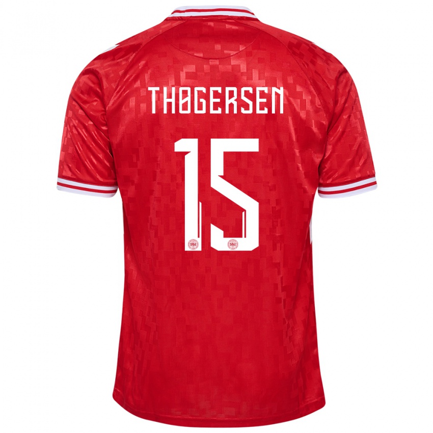 Férfi Dánia Frederikke Thøgersen #15 Piros Hazai Jersey 24-26 Mez Póló Ing