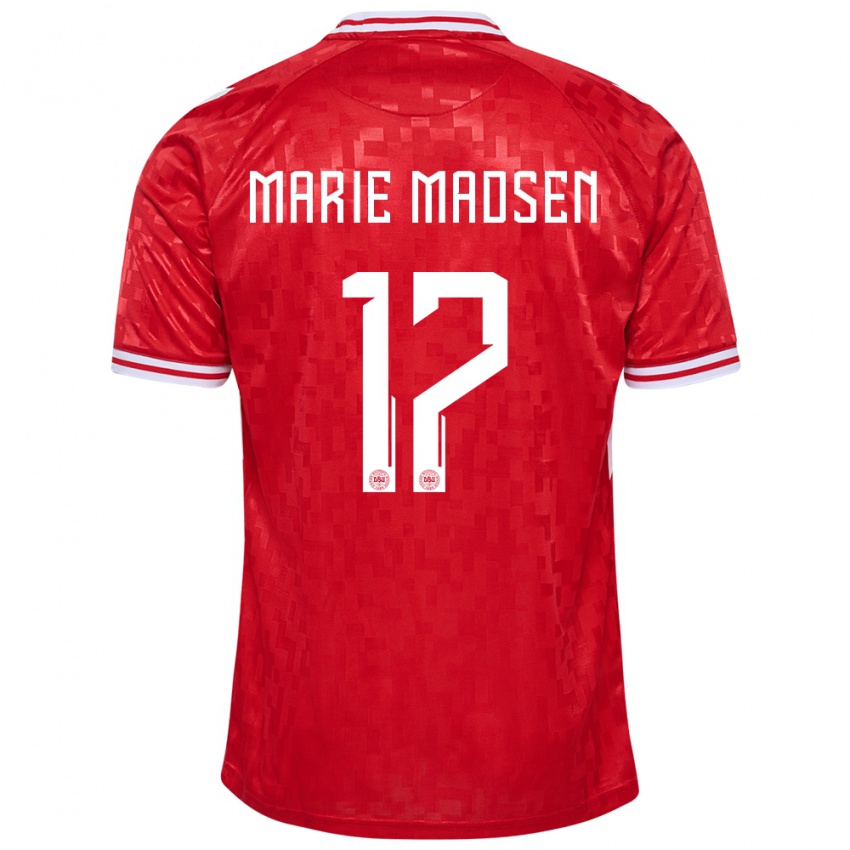 Férfi Dánia Rikke Marie Madsen #17 Piros Hazai Jersey 24-26 Mez Póló Ing