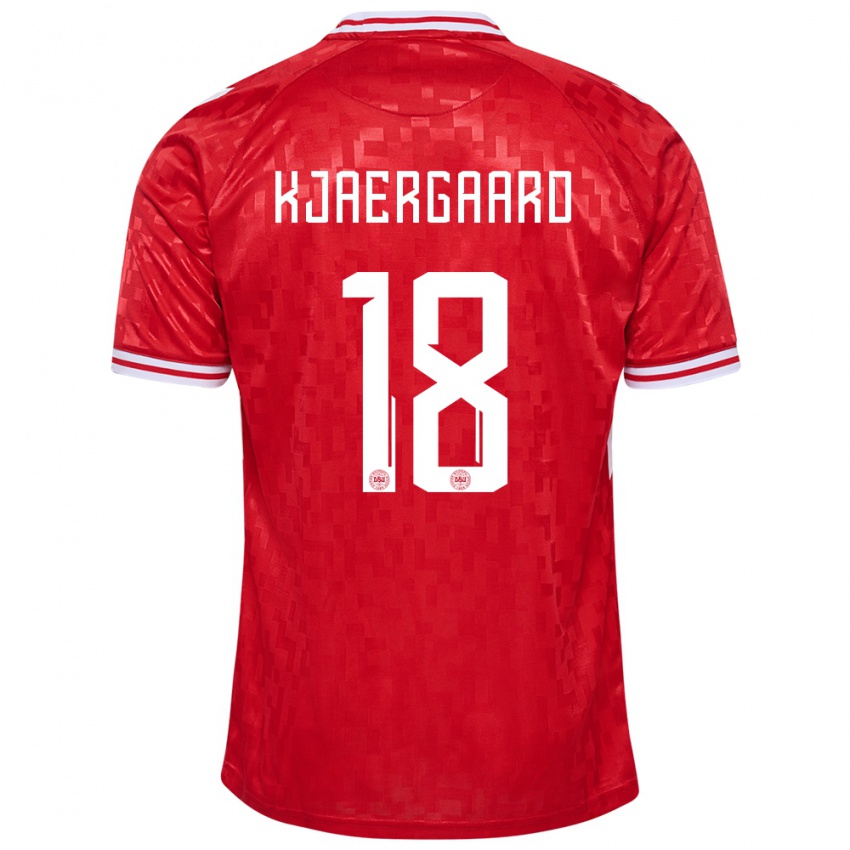 Férfi Dánia Maurits Kjaergaard #18 Piros Hazai Jersey 24-26 Mez Póló Ing