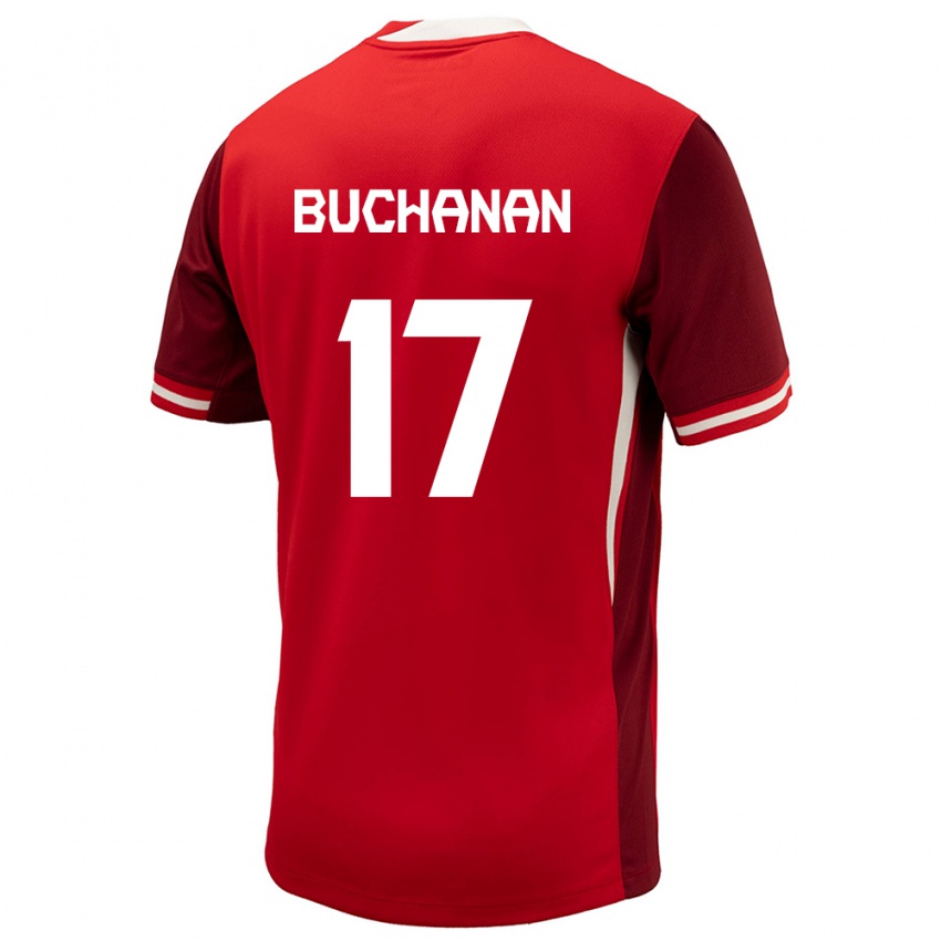 Férfi Kanada Tajon Buchanan #17 Piros Hazai Jersey 24-26 Mez Póló Ing