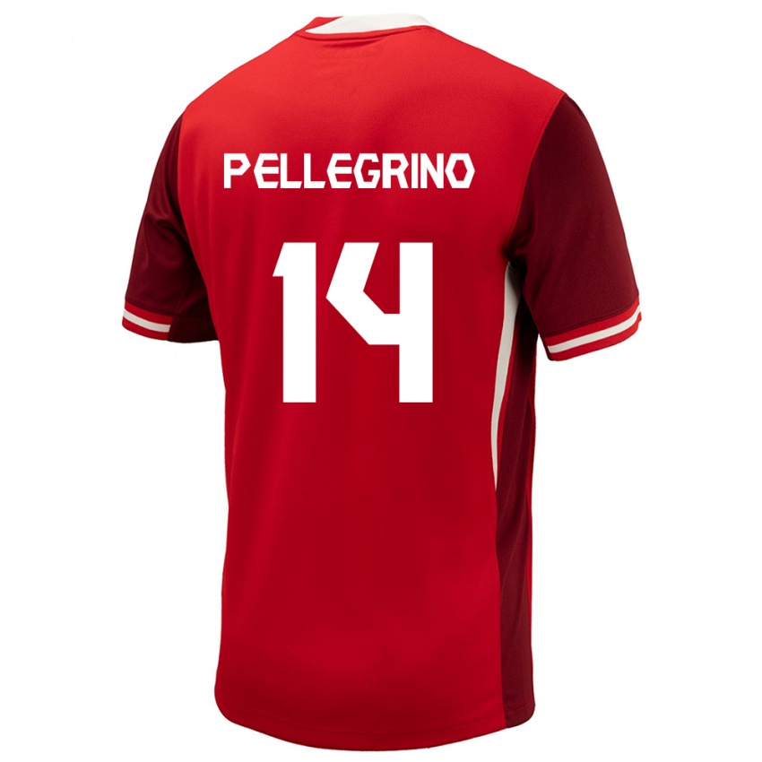 Férfi Kanada Gabriel Pellegrino #14 Piros Hazai Jersey 24-26 Mez Póló Ing