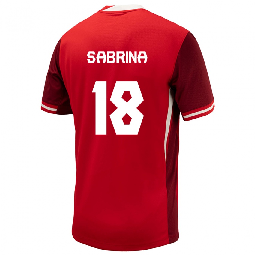 Férfi Kanada Sabrina D Angelo #18 Piros Hazai Jersey 24-26 Mez Póló Ing