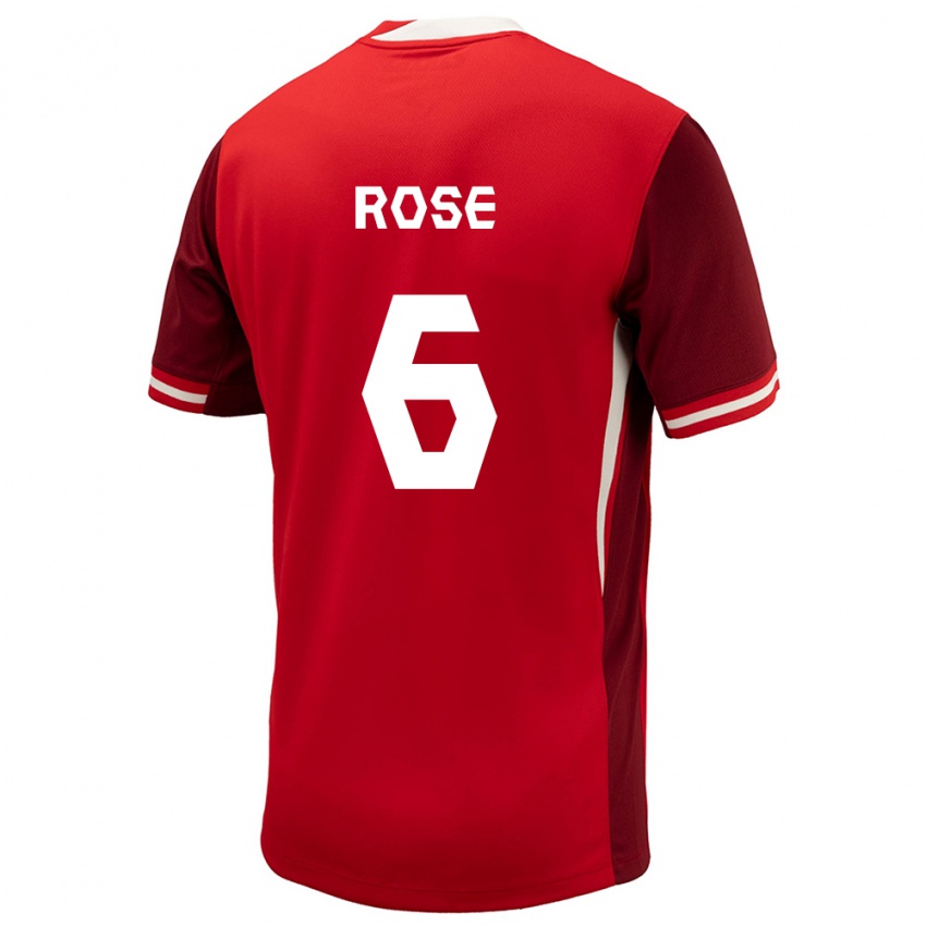 Férfi Kanada Deanne Rose #6 Piros Hazai Jersey 24-26 Mez Póló Ing