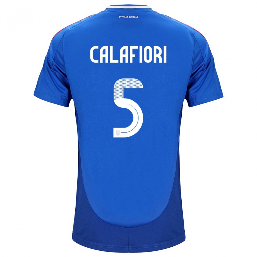 Férfi Olaszország Riccardo Calafiori #5 Kék Hazai Jersey 24-26 Mez Póló Ing