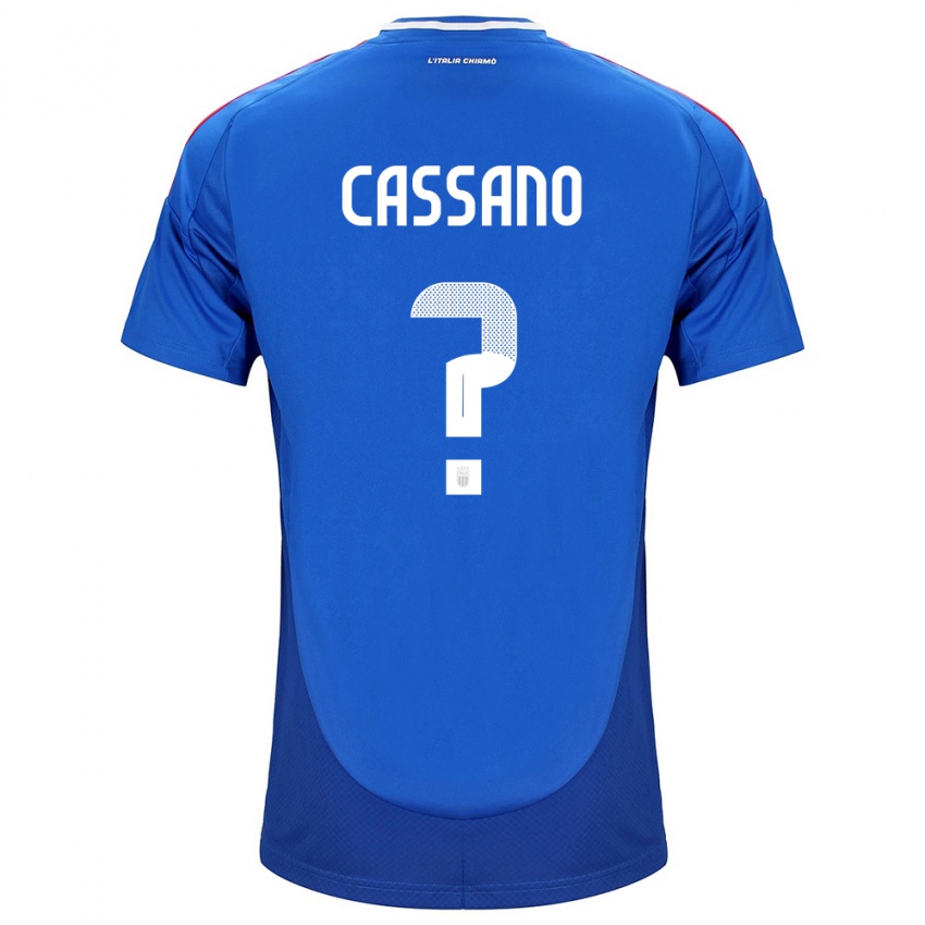 Férfi Olaszország Claudio Cassano #0 Kék Hazai Jersey 24-26 Mez Póló Ing