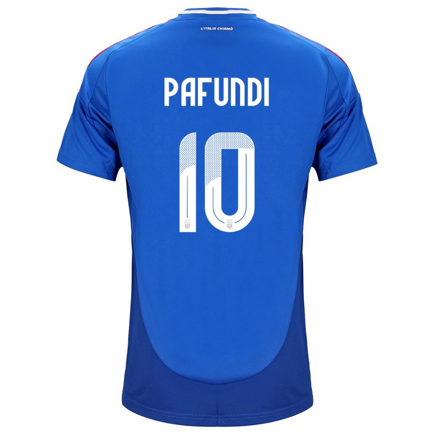 Férfi Olaszország Simone Pafundi #10 Kék Hazai Jersey 24-26 Mez Póló Ing