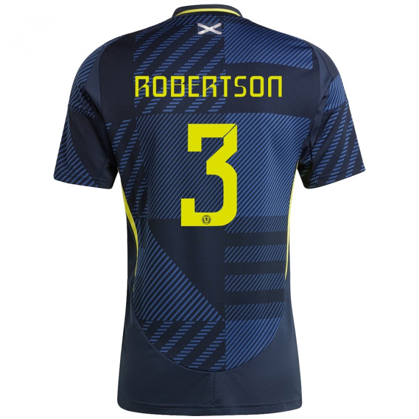 Férfi Skócia Andrew Robertson #3 Sötétkék Hazai Jersey 24-26 Mez Póló Ing