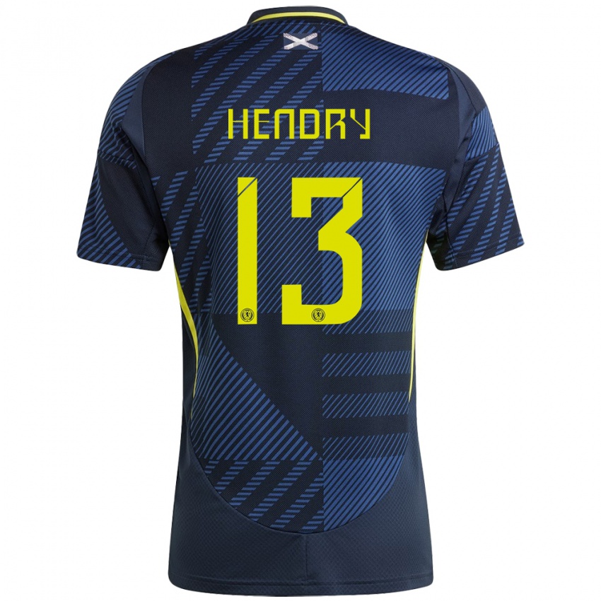 Férfi Skócia Jack Hendry #13 Sötétkék Hazai Jersey 24-26 Mez Póló Ing