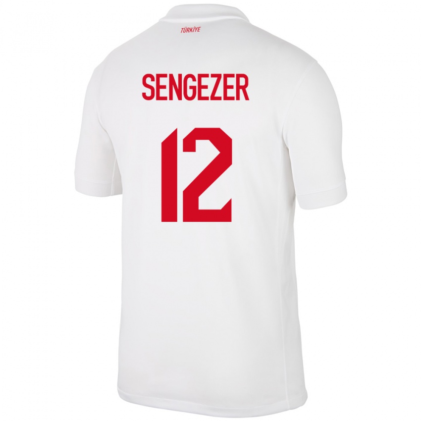 Férfi Törökország Muhammed Şengezer #12 Fehér Hazai Jersey 24-26 Mez Póló Ing