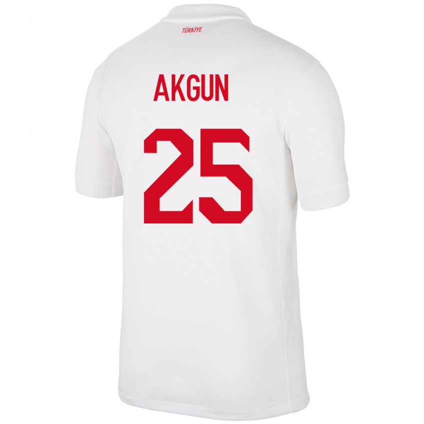 Férfi Törökország Yunus Akgün #25 Fehér Hazai Jersey 24-26 Mez Póló Ing