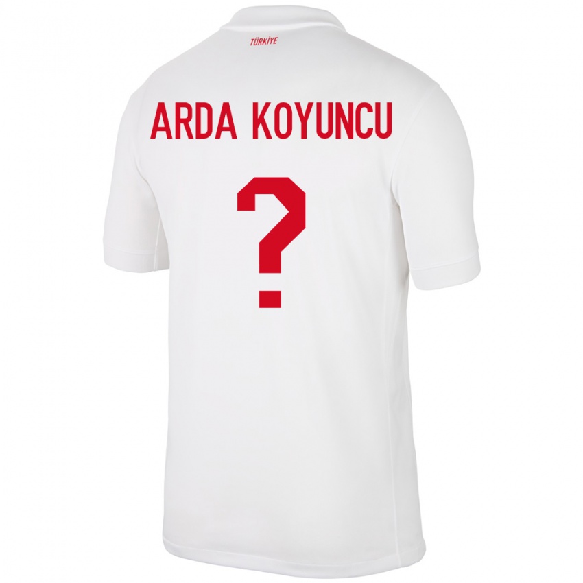 Férfi Törökország Efe Arda Koyuncu #0 Fehér Hazai Jersey 24-26 Mez Póló Ing