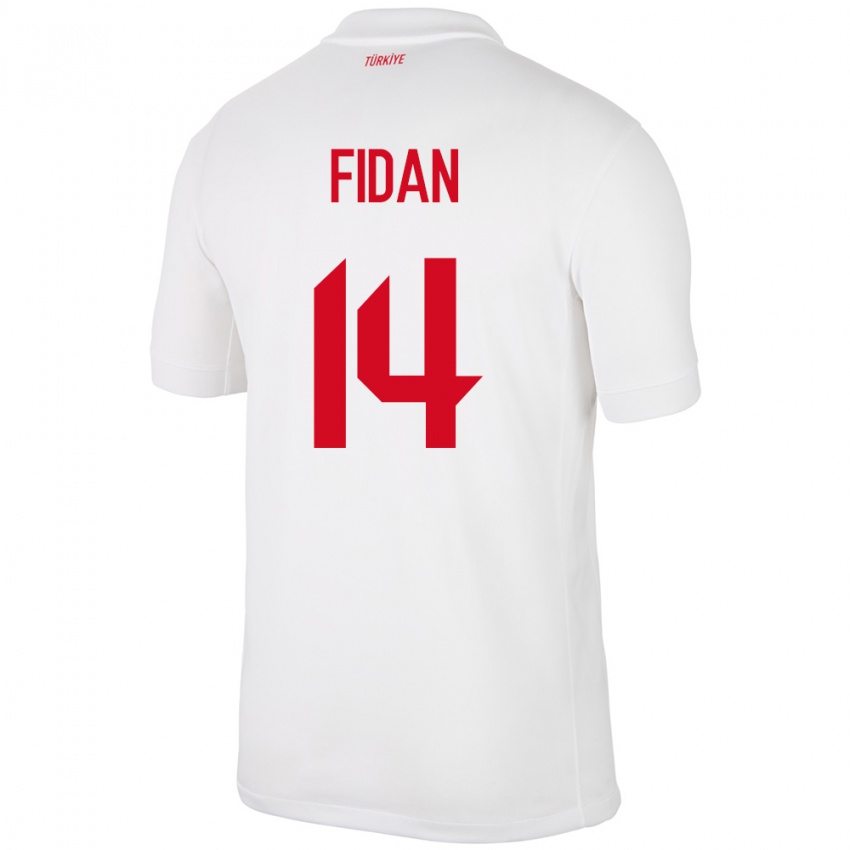 Férfi Törökország Yiğit Fidan #14 Fehér Hazai Jersey 24-26 Mez Póló Ing