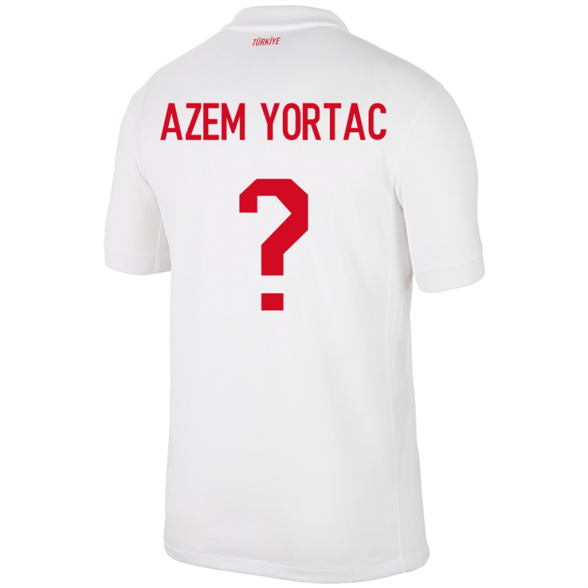 Férfi Törökország Mustafa Azem Yortaç #0 Fehér Hazai Jersey 24-26 Mez Póló Ing
