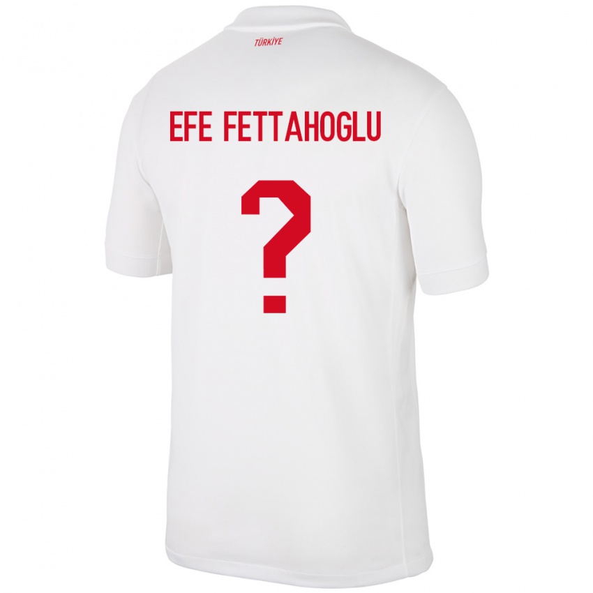 Férfi Törökország Adnan Efe Fettahoğlu #0 Fehér Hazai Jersey 24-26 Mez Póló Ing