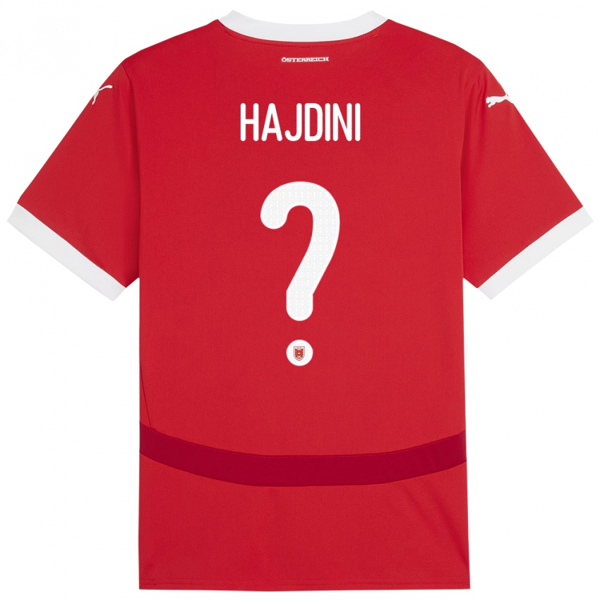Férfi Ausztria Florent Hajdini #0 Piros Hazai Jersey 24-26 Mez Póló Ing