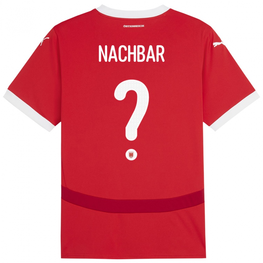 Férfi Ausztria David Nachbar #0 Piros Hazai Jersey 24-26 Mez Póló Ing