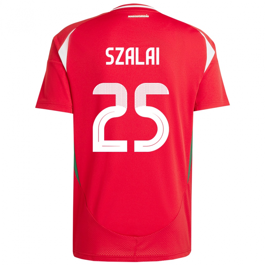 Férfi Magyarország Gábor Szalai #25 Piros Hazai Jersey 24-26 Mez Póló Ing