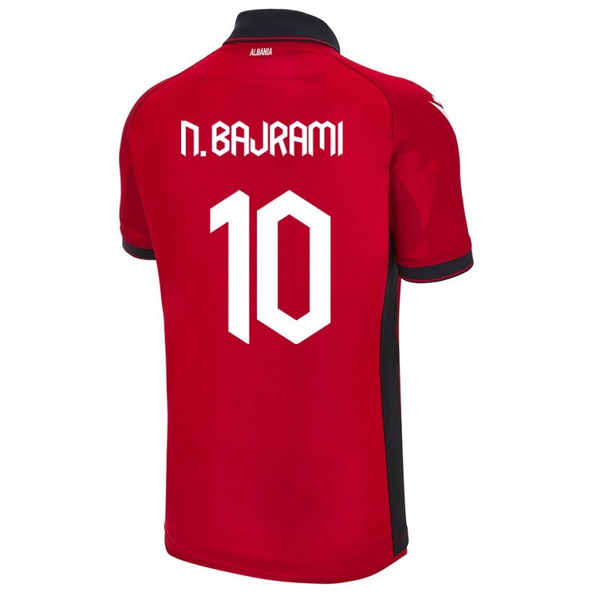 Férfi Albania Nedim Bajrami #10 Piros Hazai Jersey 24-26 Mez Póló Ing