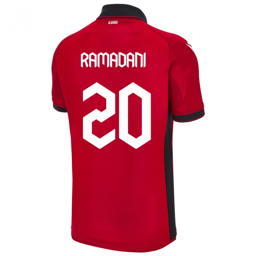 Férfi Albania Ylber Ramadani #20 Piros Hazai Jersey 24-26 Mez Póló Ing