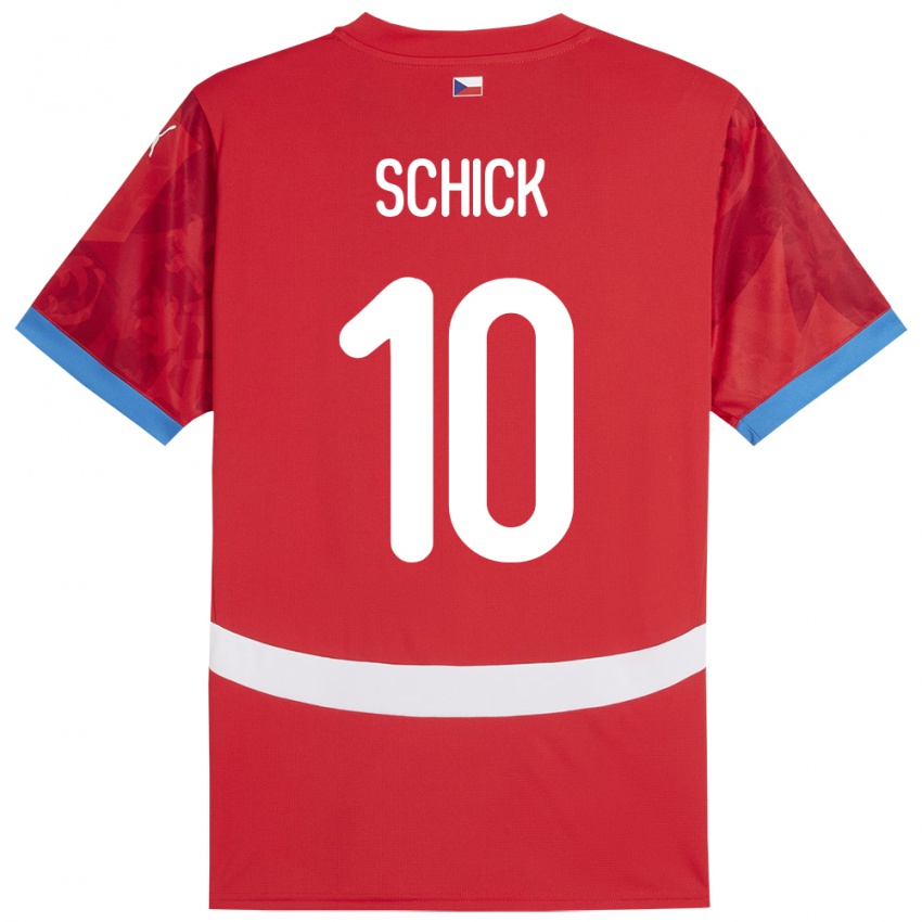 Férfi Csehország Patrik Schick #10 Piros Hazai Jersey 24-26 Mez Póló Ing