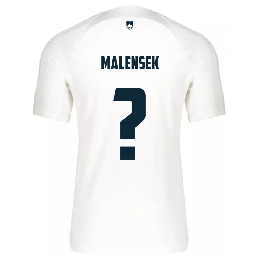 Férfi Szlovénia Matej Malensek #0 Fehér Hazai Jersey 24-26 Mez Póló Ing