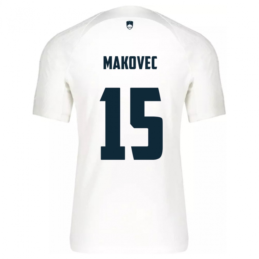 Férfi Szlovénia Sara Makovec #15 Fehér Hazai Jersey 24-26 Mez Póló Ing