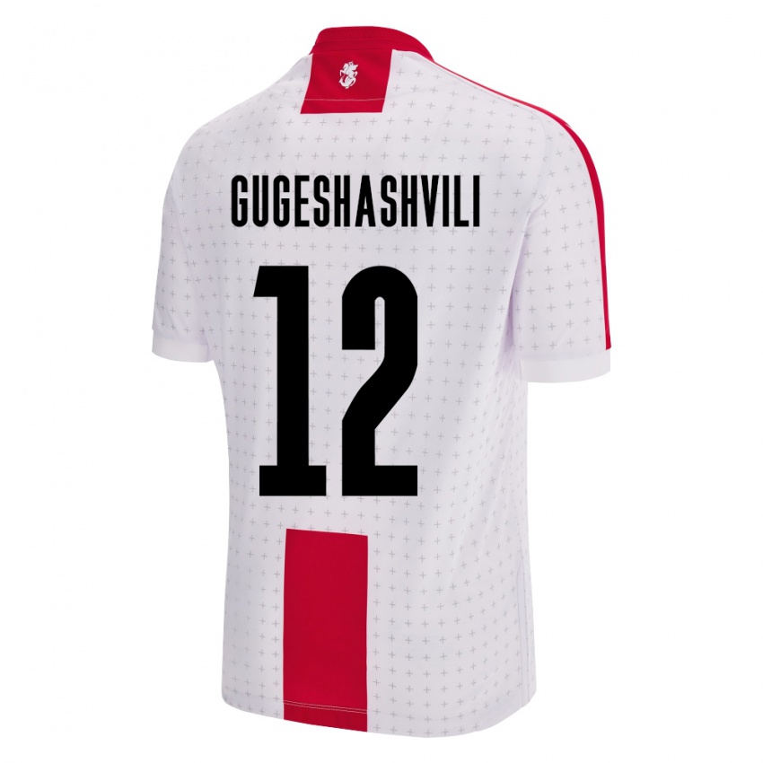 Férfi Grúzia Luka Gugeshashvili #12 Fehér Hazai Jersey 24-26 Mez Póló Ing