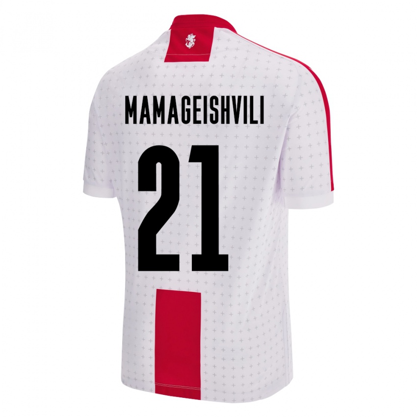 Férfi Grúzia Otar Mamageishvili #21 Fehér Hazai Jersey 24-26 Mez Póló Ing