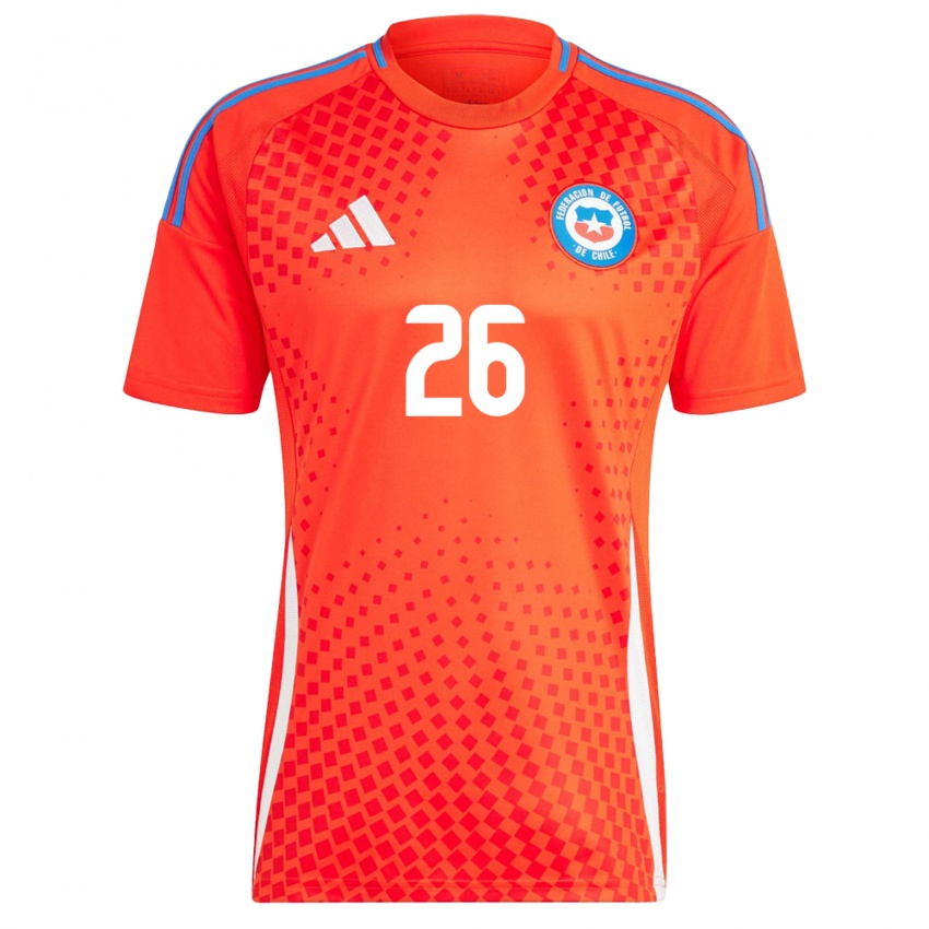 Férfi Chile Nicolás Fernández #26 Piros Hazai Jersey 24-26 Mez Póló Ing