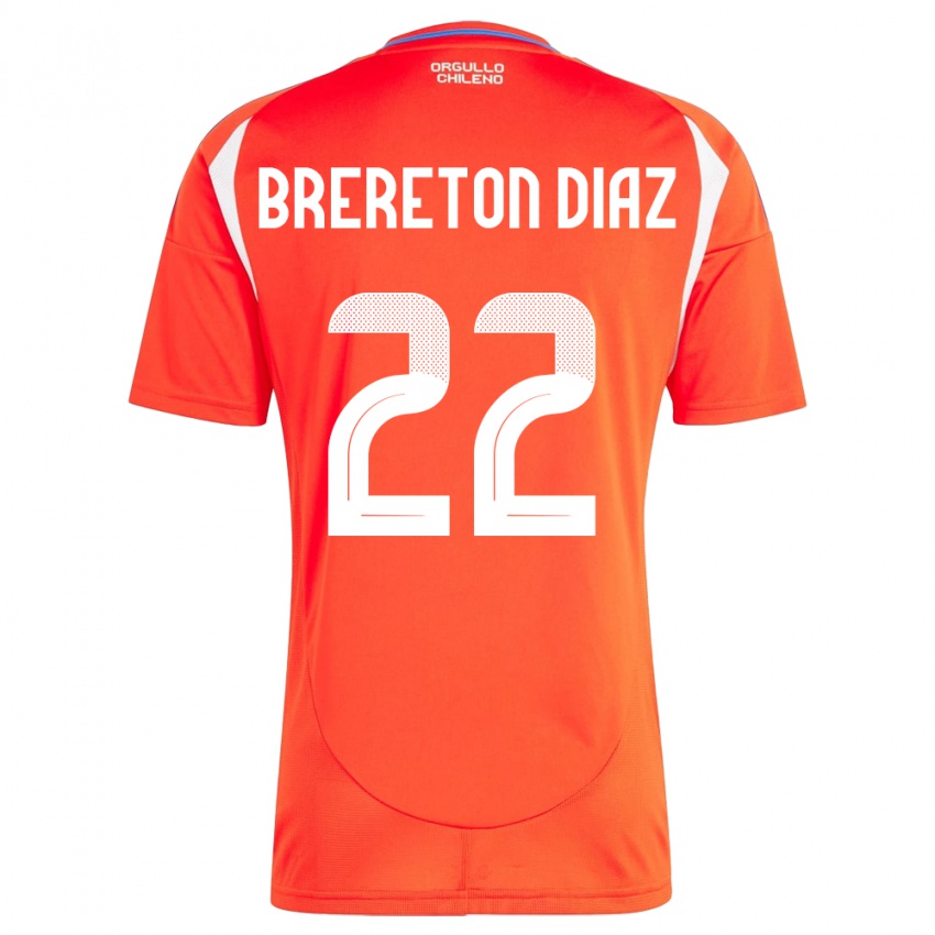 Férfi Chile Ben Brereton Díaz #22 Piros Hazai Jersey 24-26 Mez Póló Ing