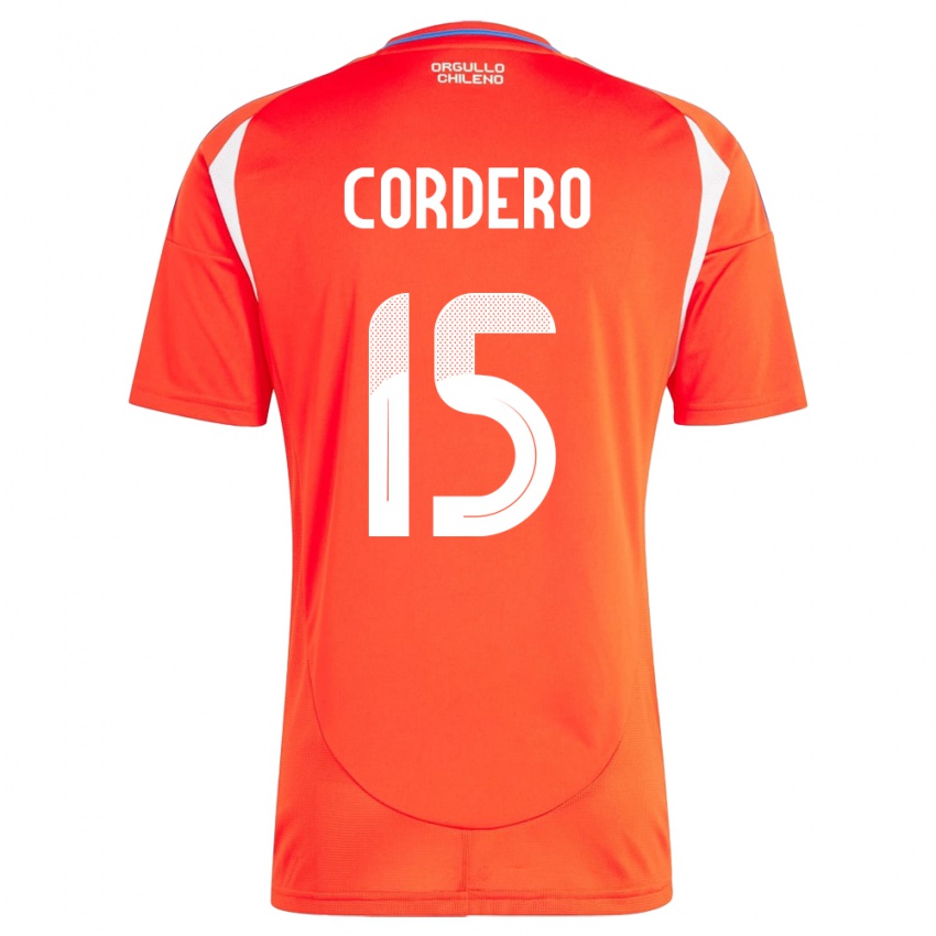 Férfi Chile Renato Cordero #15 Piros Hazai Jersey 24-26 Mez Póló Ing