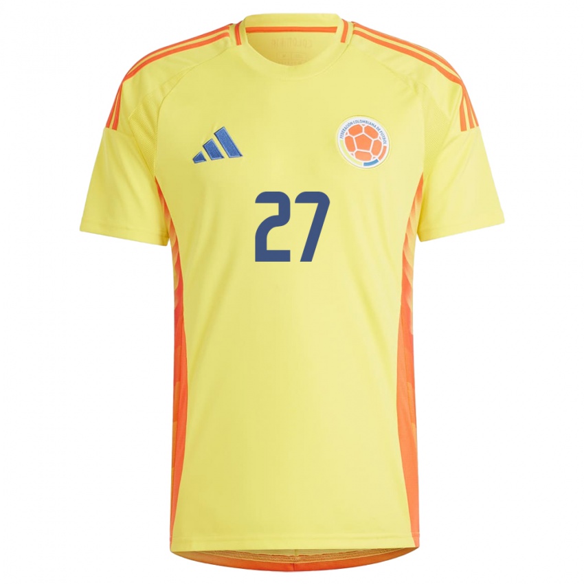 Férfi Kolumbia Natalia Gaitán #27 Sárga Hazai Jersey 24-26 Mez Póló Ing