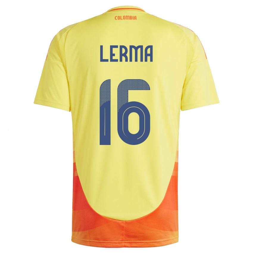 Férfi Kolumbia Jefferson Lerma #16 Sárga Hazai Jersey 24-26 Mez Póló Ing