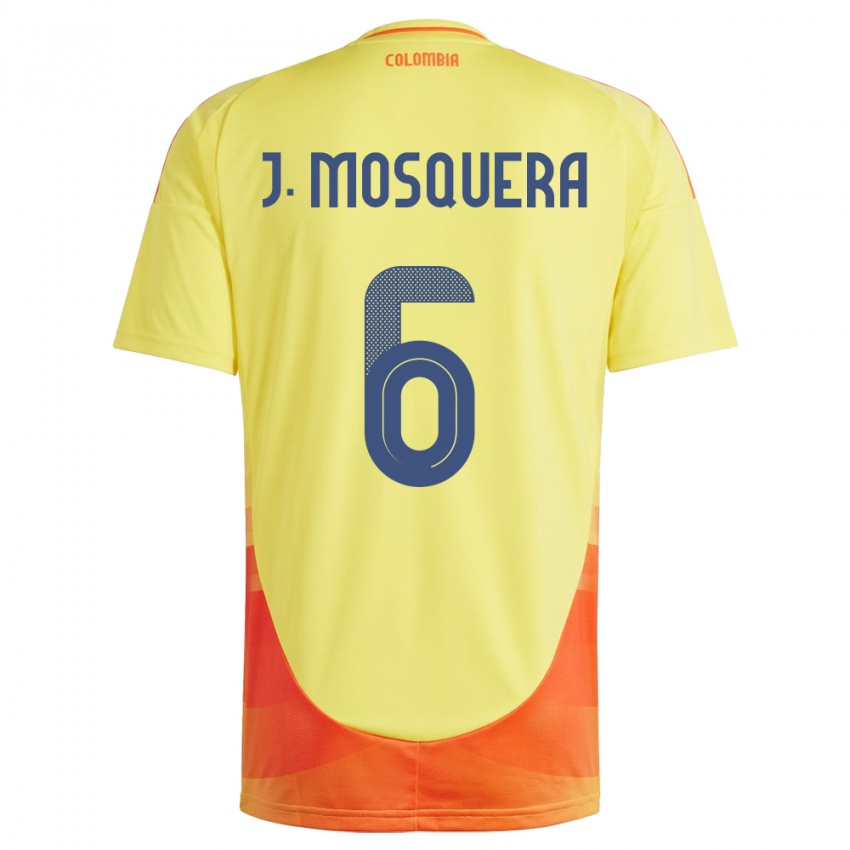 Férfi Kolumbia Juan Mosquera #6 Sárga Hazai Jersey 24-26 Mez Póló Ing