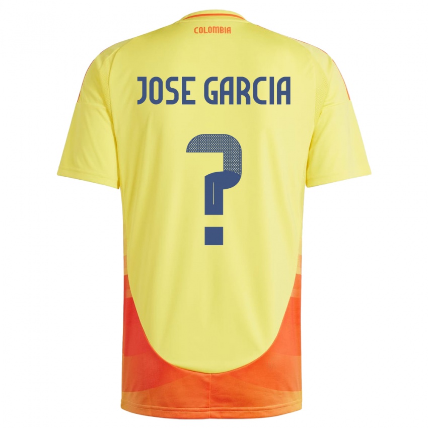 Férfi Kolumbia José García #0 Sárga Hazai Jersey 24-26 Mez Póló Ing