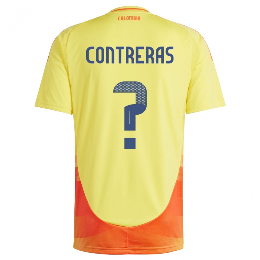 Férfi Kolumbia David Contreras #0 Sárga Hazai Jersey 24-26 Mez Póló Ing