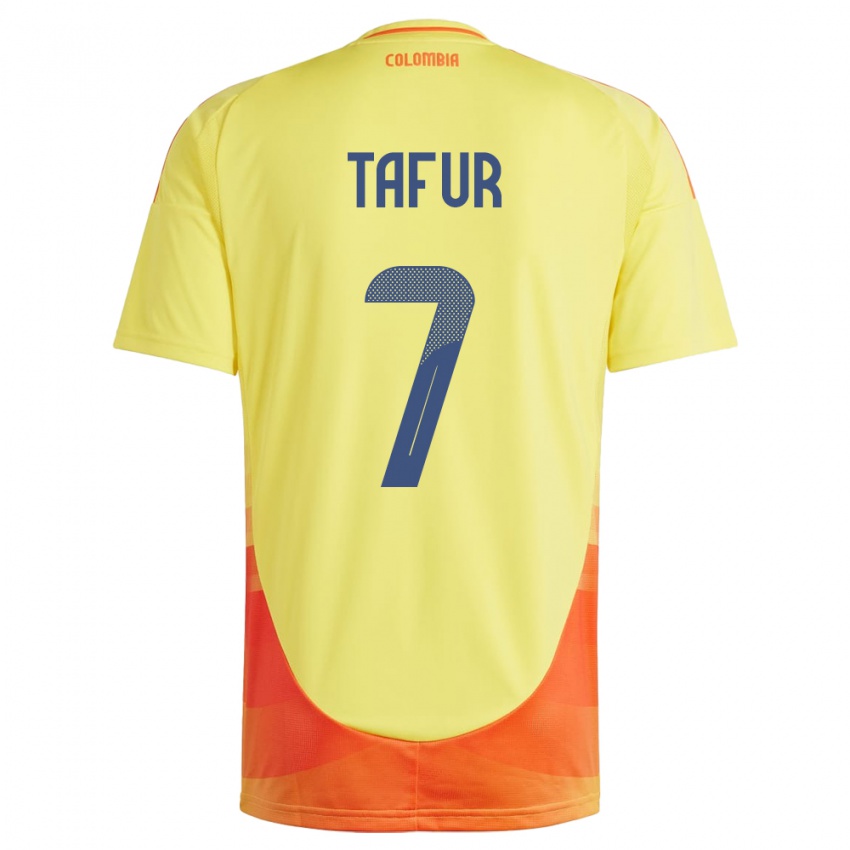 Férfi Kolumbia Luis Tafur #7 Sárga Hazai Jersey 24-26 Mez Póló Ing