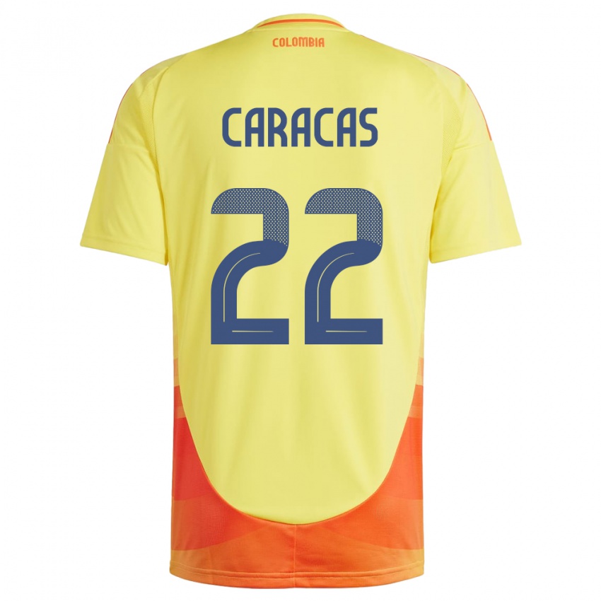 Férfi Kolumbia Daniela Caracas #22 Sárga Hazai Jersey 24-26 Mez Póló Ing