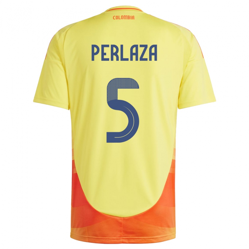 Férfi Kolumbia Stefania Perlaza #5 Sárga Hazai Jersey 24-26 Mez Póló Ing