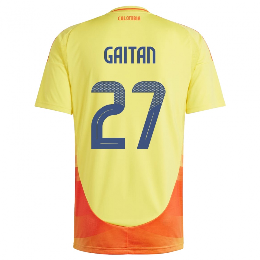 Férfi Kolumbia Natalia Gaitán #27 Sárga Hazai Jersey 24-26 Mez Póló Ing