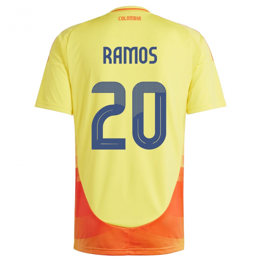 Férfi Kolumbia Mónica Ramos #20 Sárga Hazai Jersey 24-26 Mez Póló Ing