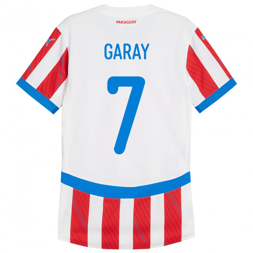 Férfi Paraguay Griselda Garay #7 Fehér Piros Hazai Jersey 24-26 Mez Póló Ing