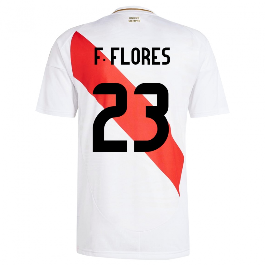 Férfi Peru Franchesco Flores #23 Fehér Hazai Jersey 24-26 Mez Póló Ing