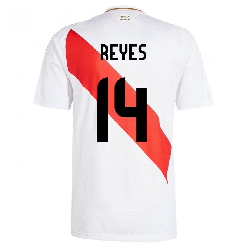 Férfi Peru Alison Reyes #14 Fehér Hazai Jersey 24-26 Mez Póló Ing