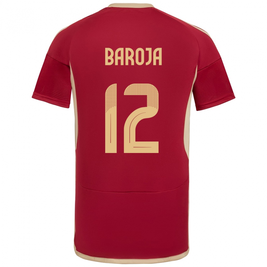 Férfi Venezuela Alain Baroja #12 Burgundia Hazai Jersey 24-26 Mez Póló Ing