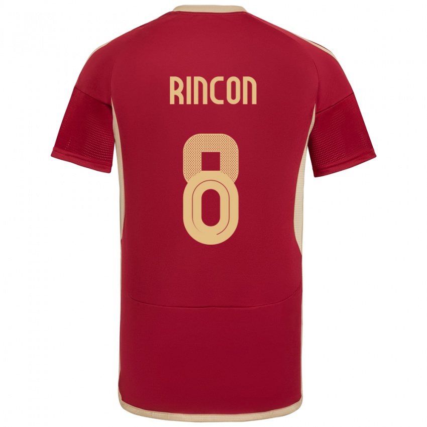 Férfi Venezuela Tomás Rincón #8 Burgundia Hazai Jersey 24-26 Mez Póló Ing