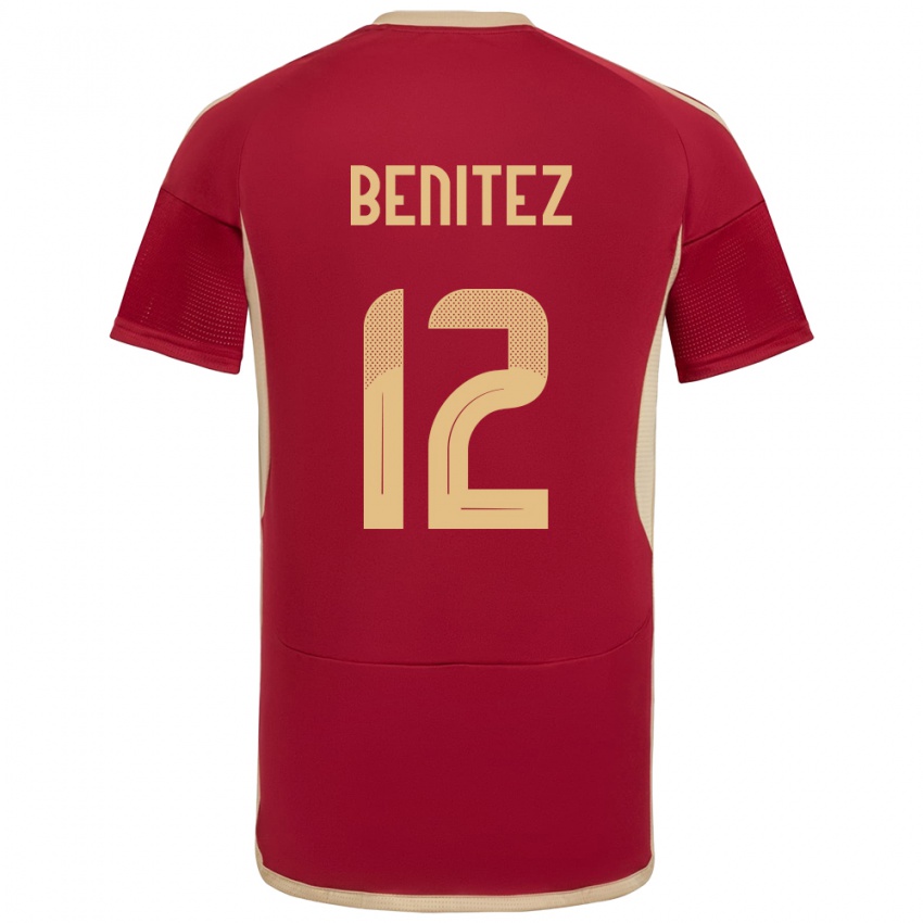 Férfi Venezuela Frankarlos Benítez #12 Burgundia Hazai Jersey 24-26 Mez Póló Ing